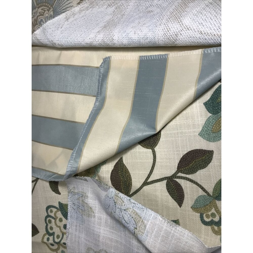 UPHOLSTERY Random Medium Swatches Lot Of 9 Mainly Tans, Blues & Greens - Picture 8 of 12